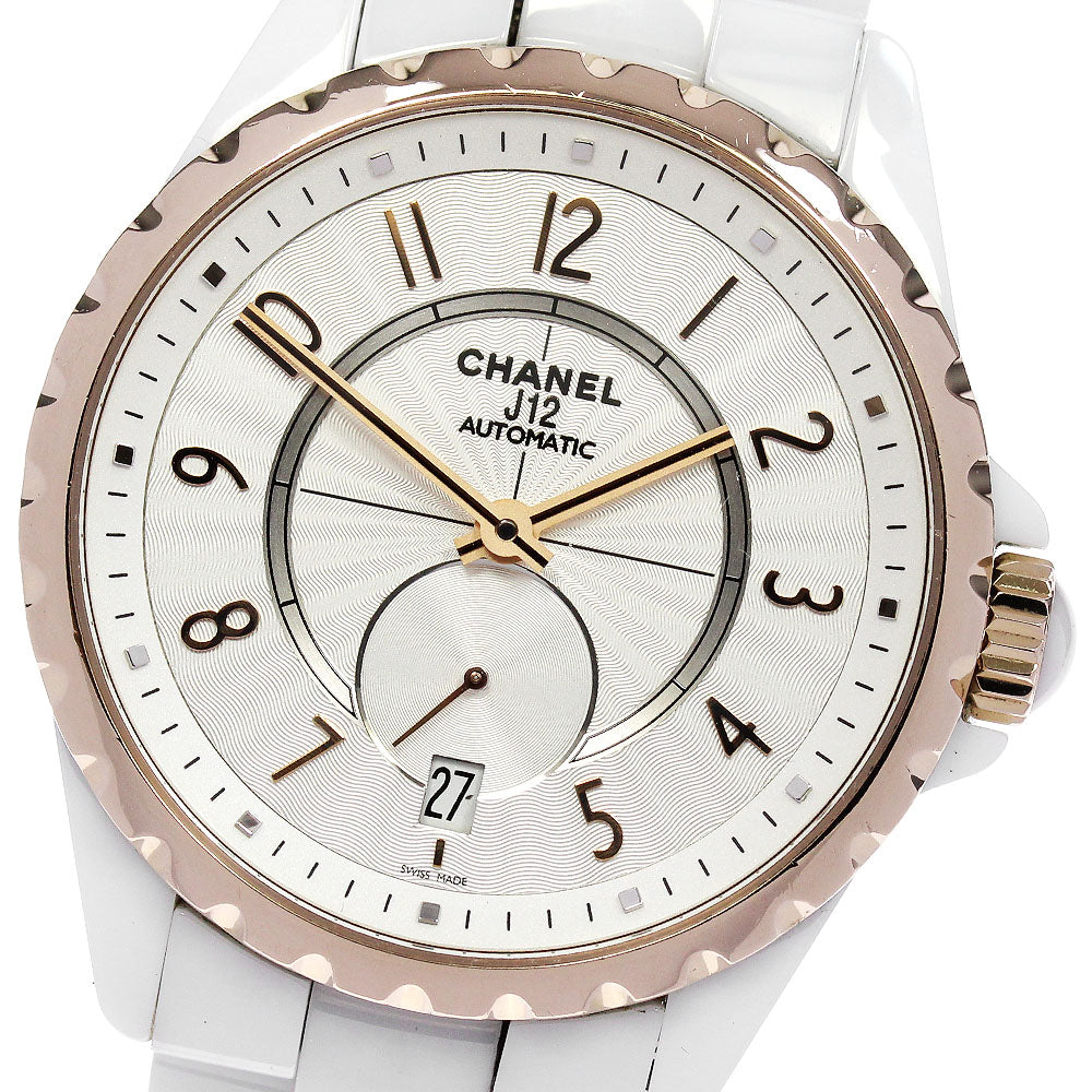 CHANEL J12-365 H3839 White Ceramic Silver Dial Automatic Men's Watch_862196