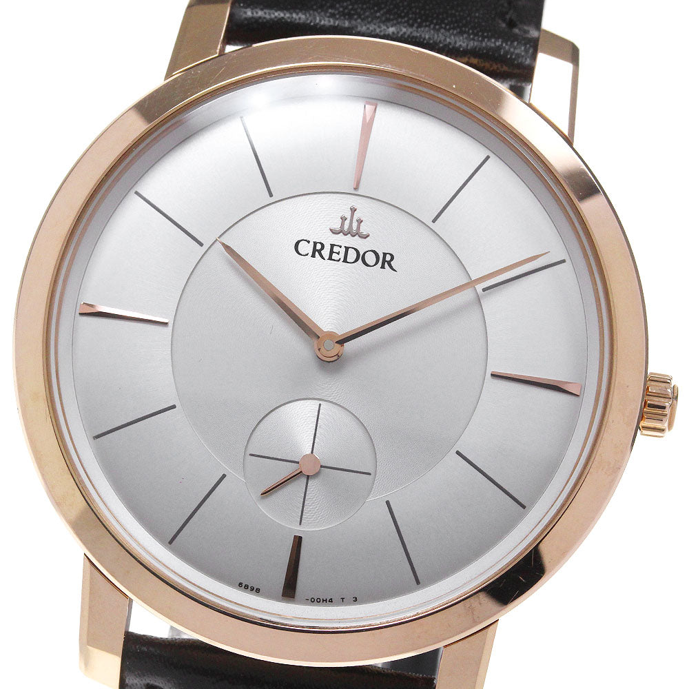 SEIKO CREDOR node GBBE980/6898-00D0 K18PG small second Silver Dial Hand Winding Men's Watch_862227