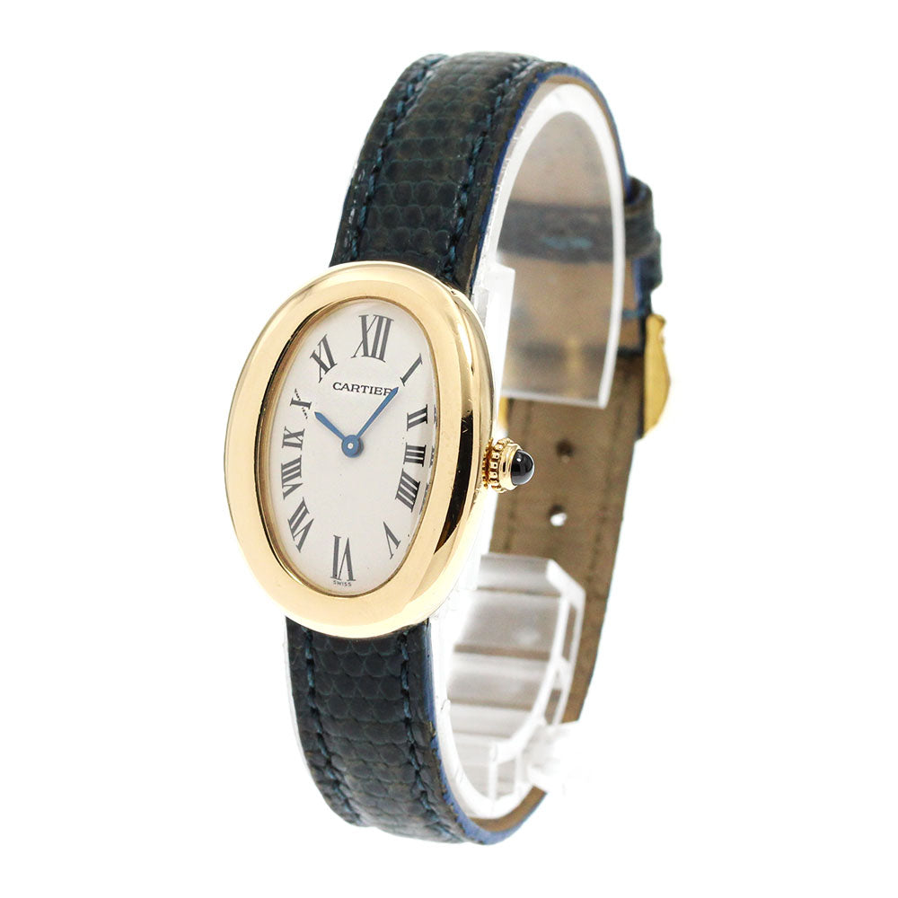 CARTIER Baignoire W1506056 18K Yellow Gold beige Dial Quartz Ladies Watch_862230