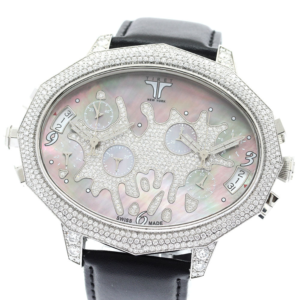 TIRET NEW YORK Second chance 2 Time Diamond Bezel shell Dial Quartz Men's Watch_862259