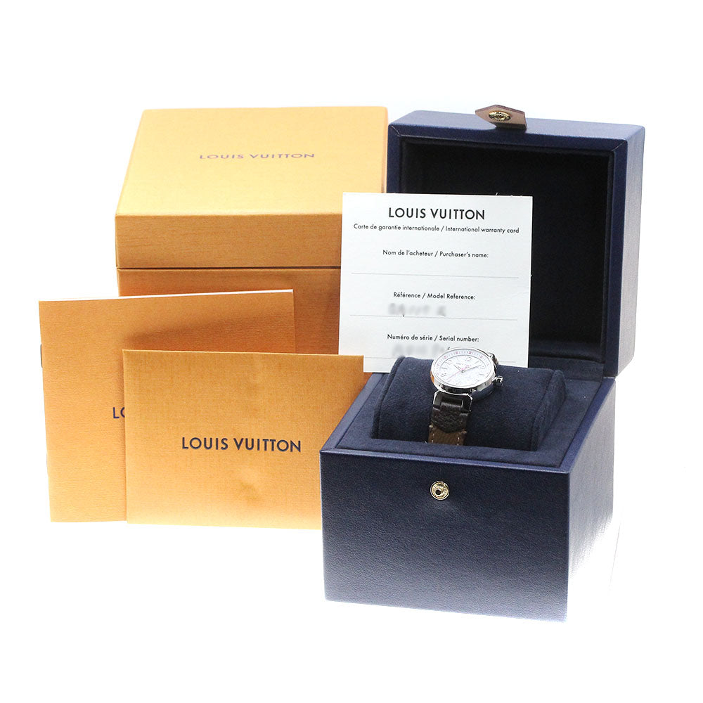 LOUIS VUITTON Tambour PM Monogram QA115 white Dial Quartz Ladies Watch_862268
