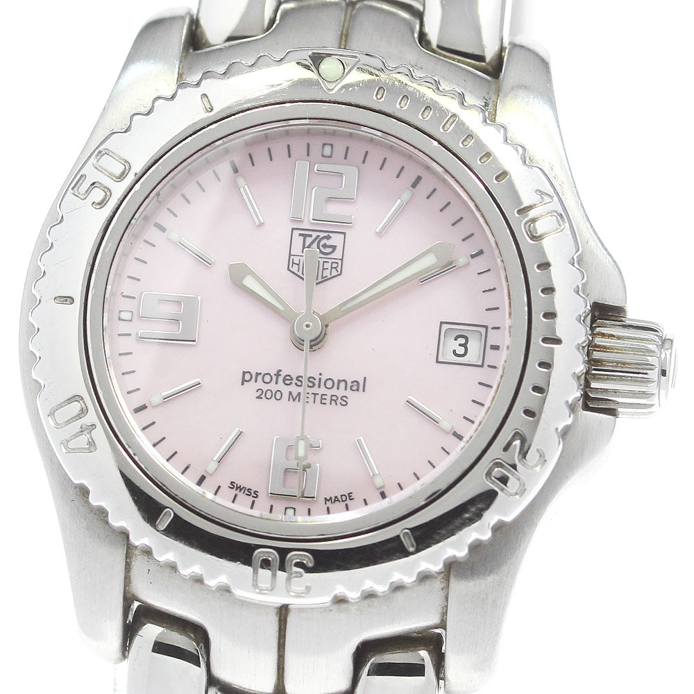 TAG HEUER Link WT141F Date Pink shell Dial Quartz Ladies Watch_862284
