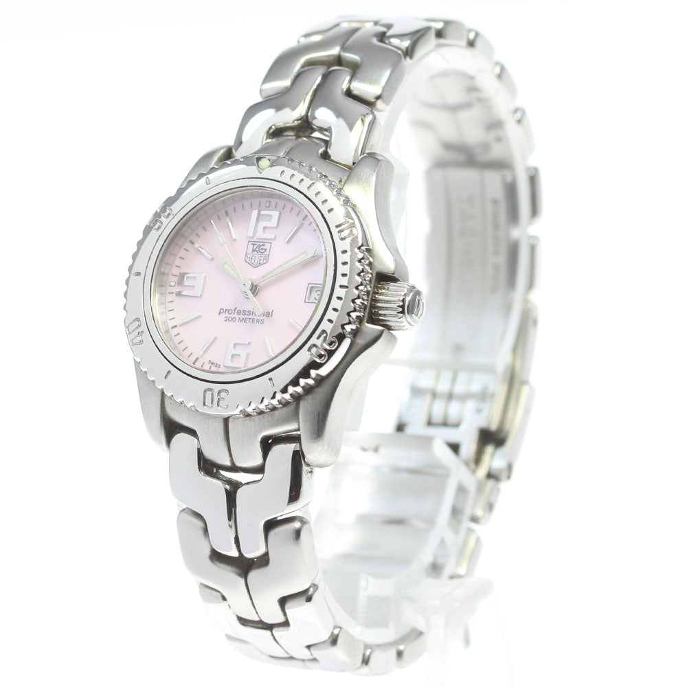 TAG HEUER Link WT141F Date Pink shell Dial Quartz Ladies Watch_862284