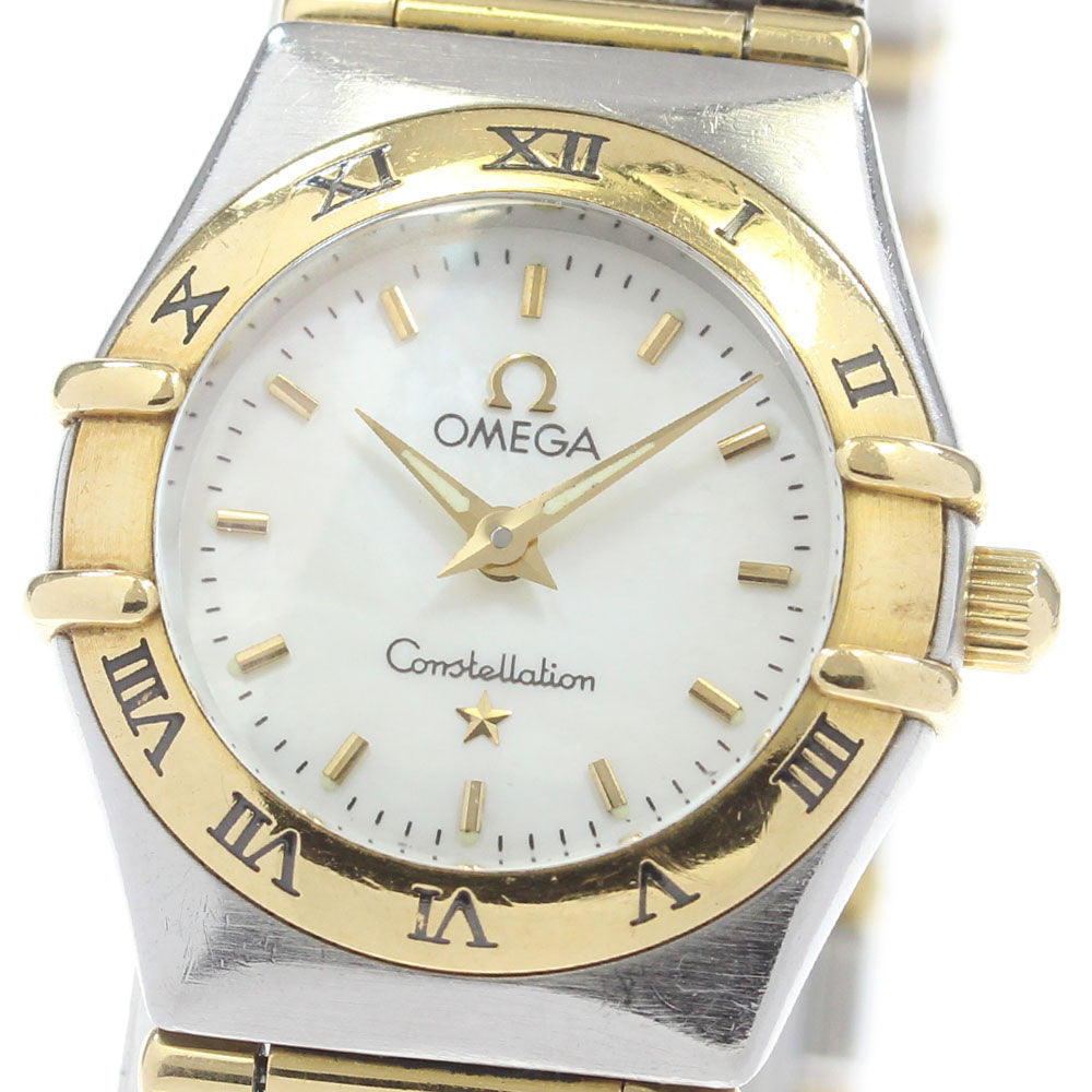 OMEGA Constellation Mini 1262.70 YG bezel full bar White shell Dial Quartz Ladies Watch_862295