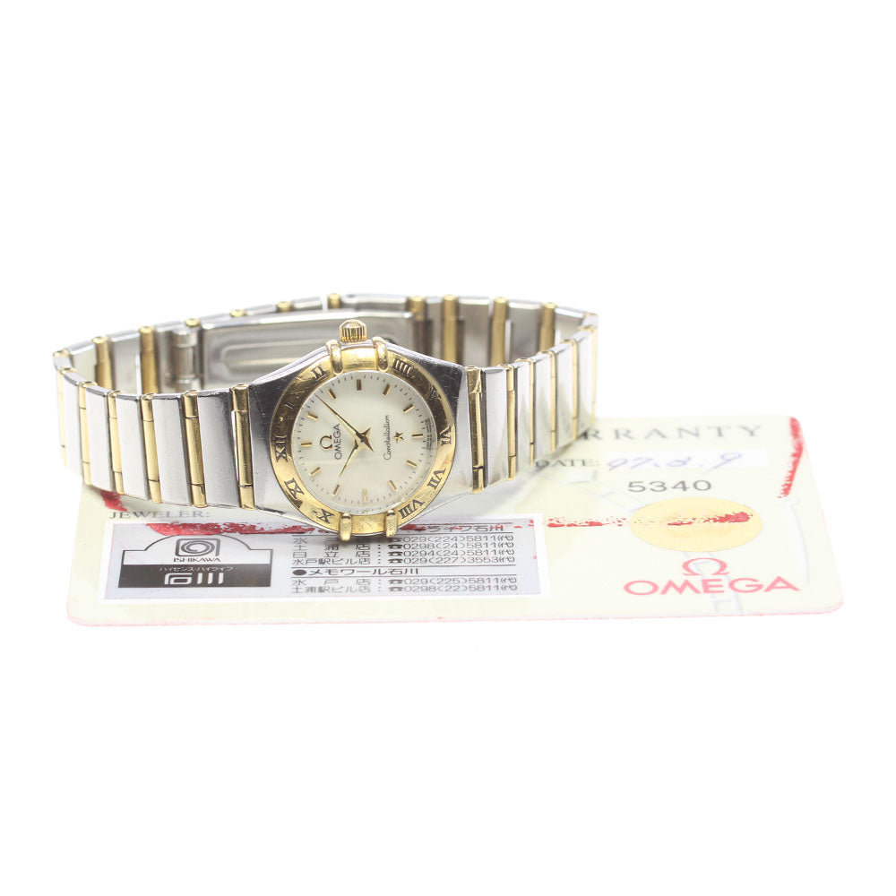 OMEGA Constellation Mini 1262.70 YG bezel full bar White shell Dial Quartz Ladies Watch_862295