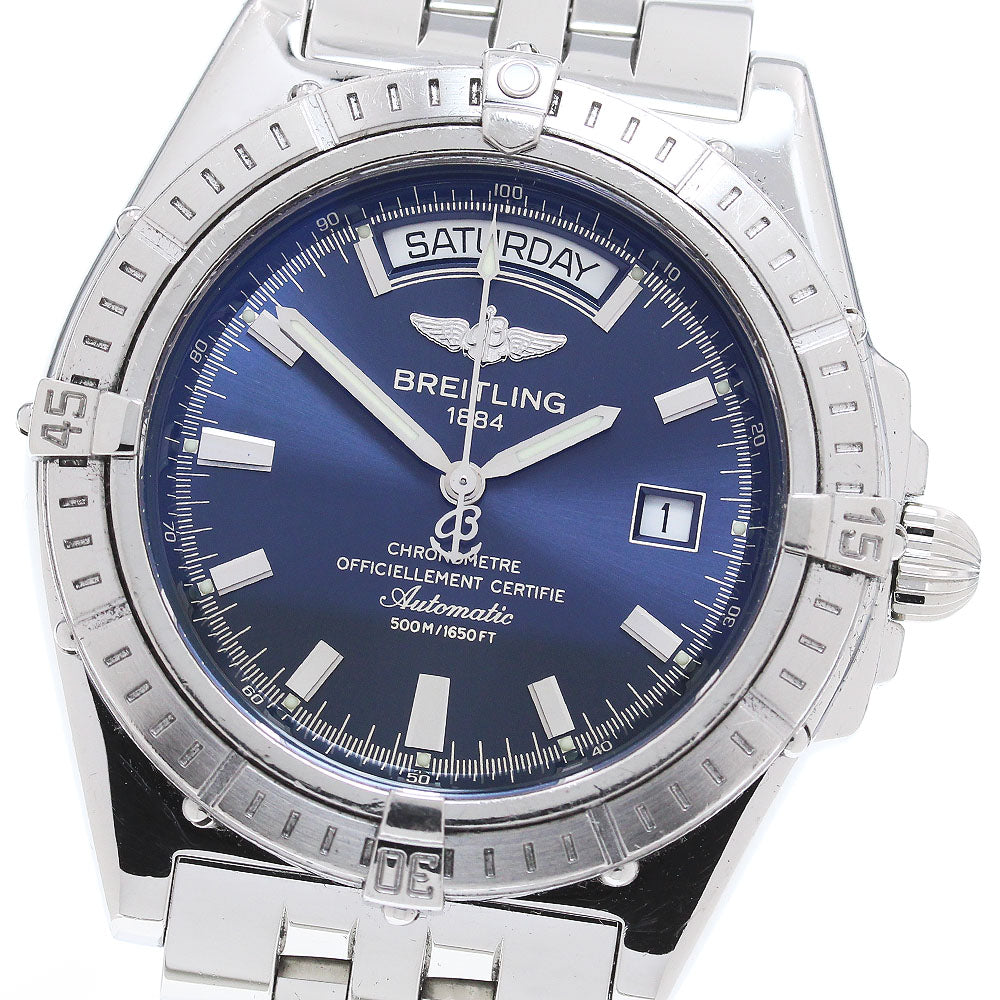 BREITLING Head wind A45355 Day date Navy Dial Automatic Men's Watch_862323