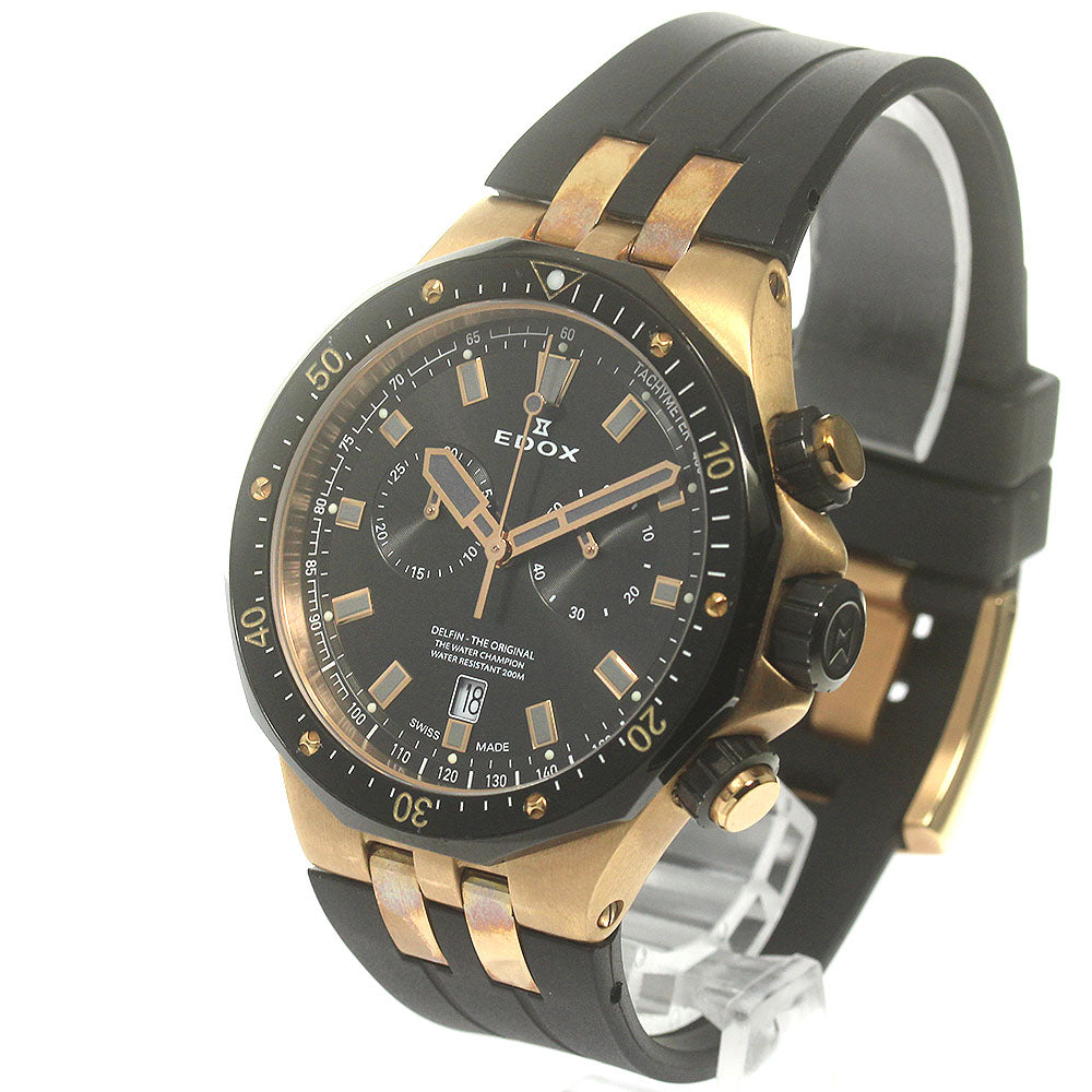 EDOX Delphin 10109 Chronograph black Dial Quartz Men's Watch_862397