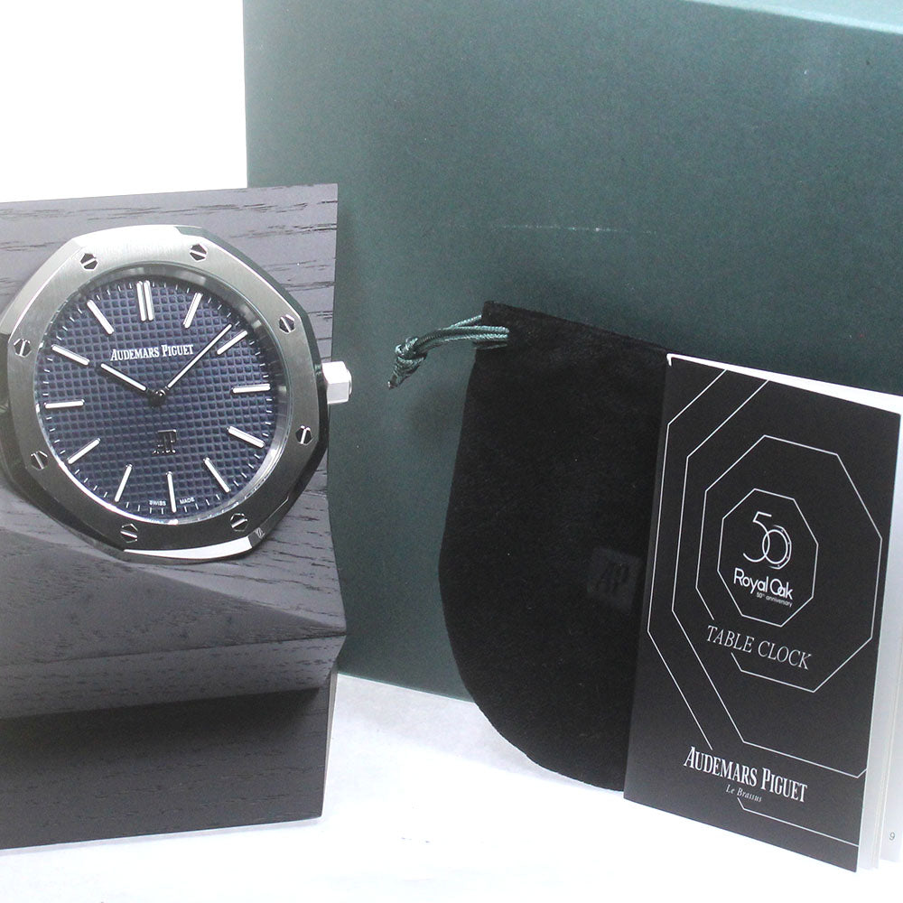 AUDEMARS PIGUET Royal Oak 50th Anniversary Table Clock Navy Dial Quartz_862436