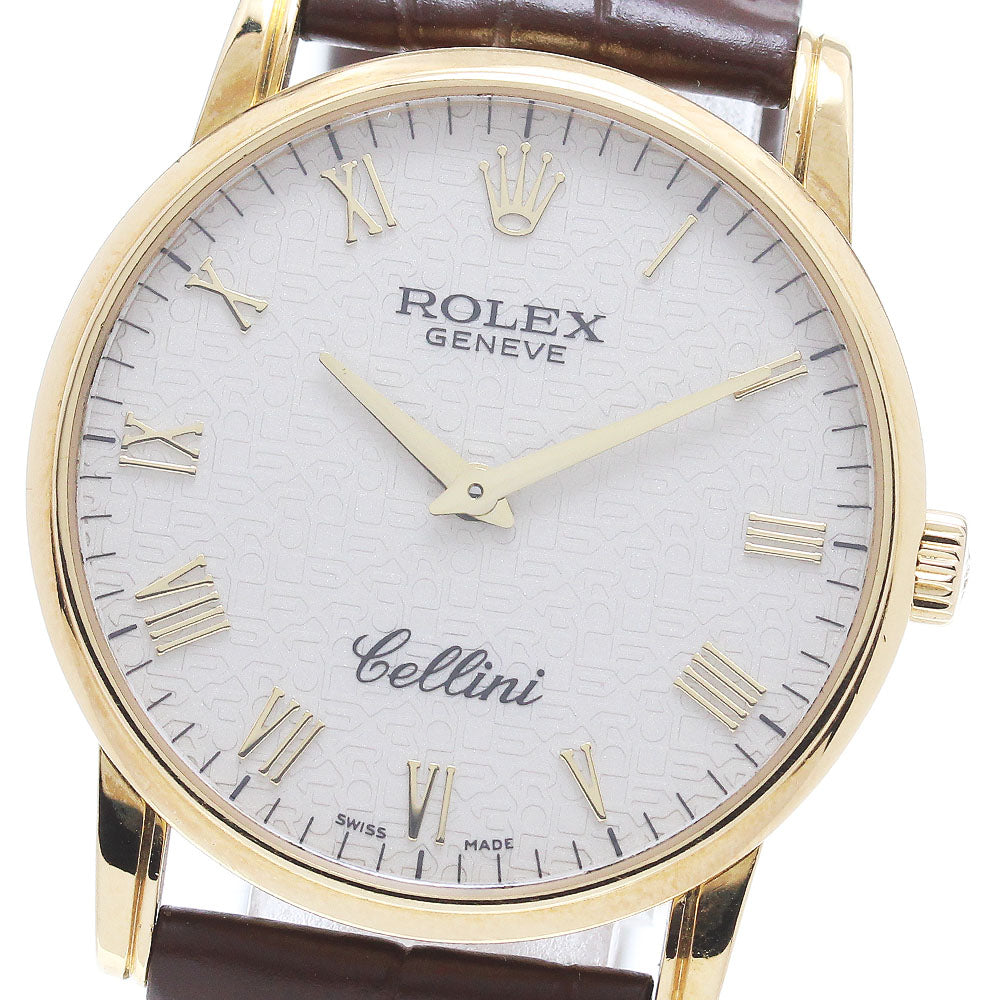 ROLEX Cellini 5116 K18YG cal.1602 Silver Dial Hand Winding Men's Watch_862459