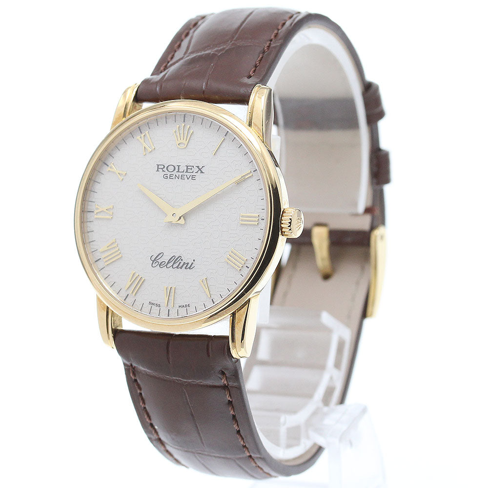 ROLEX Cellini 5116 K18YG cal.1602 Silver Dial Hand Winding Men's Watch_862459