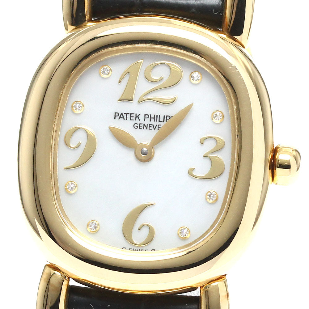 PATEK PHILIPPE Golden Ellipse 4830 K18YG 8P diamond White shell Dial Quartz Ladies Watch_862509