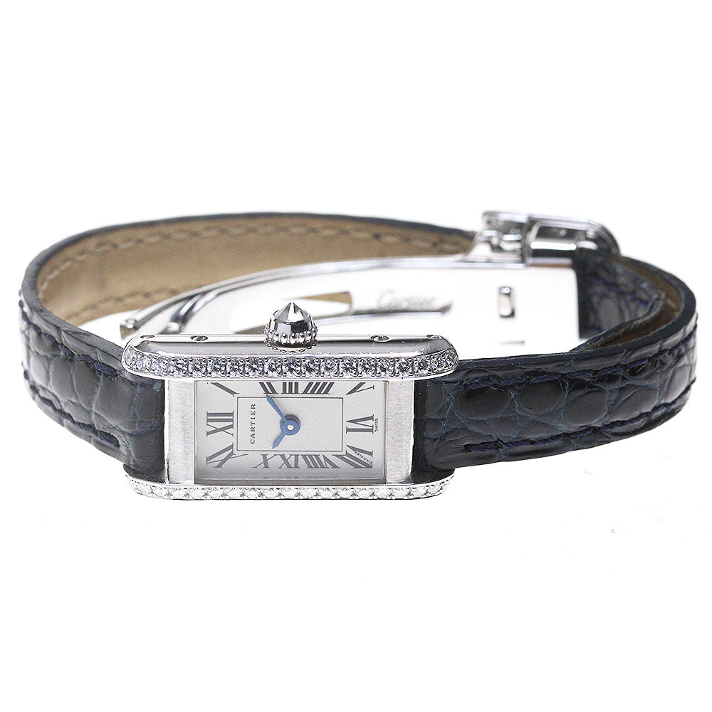CARTIER Tank Allongee WB301651 K18WG diamond bezel Quartz Ladies Watch_862540