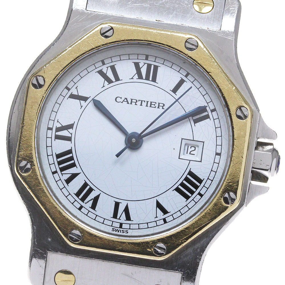CARTIER Santos Octagon LM 81037288 Date white Dial Automatic Men's Watch_862541