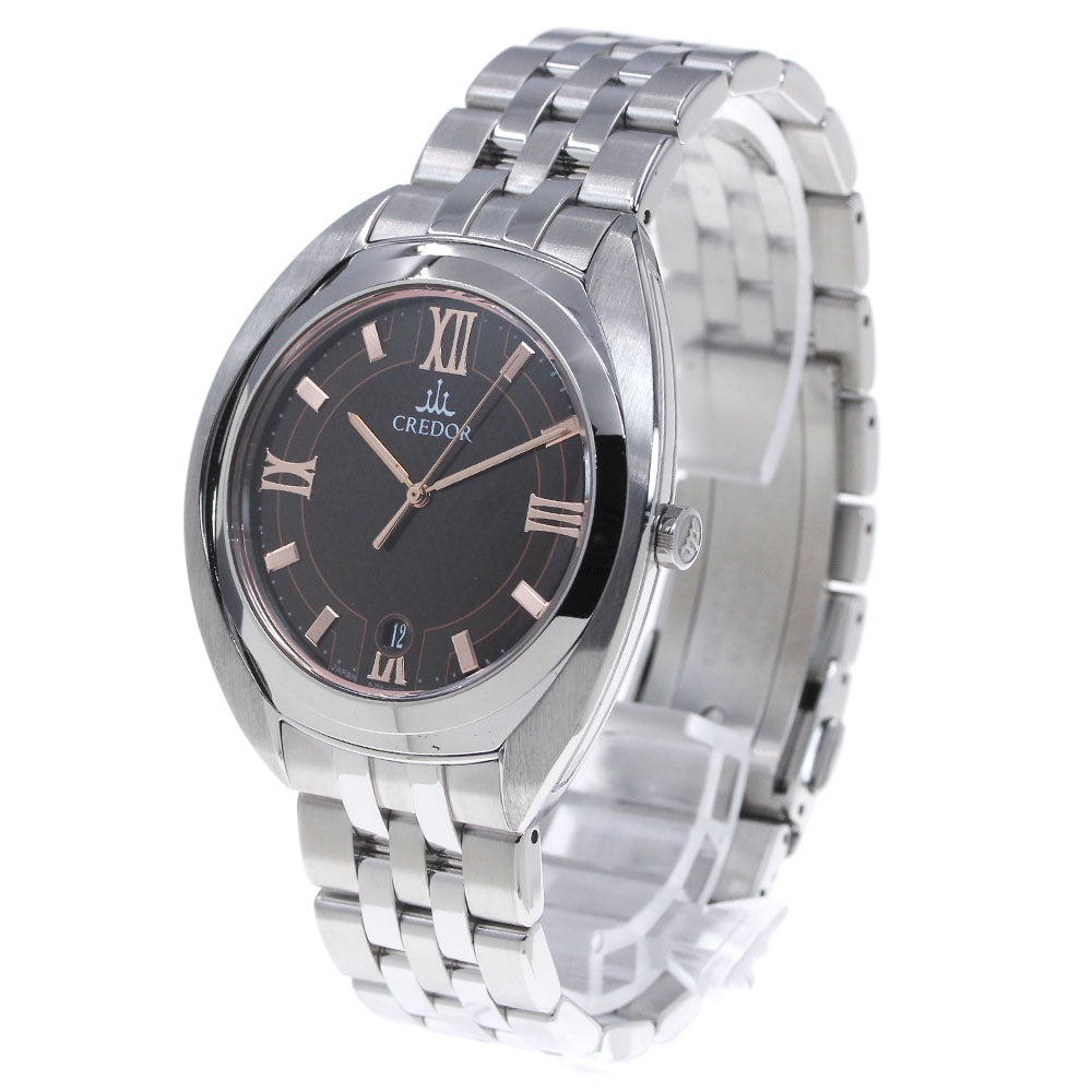 SEIKO CREDOR SIGNO GCAZ053/8J86-0AB0 Date Brown Dial Quartz Men's Watch_862559