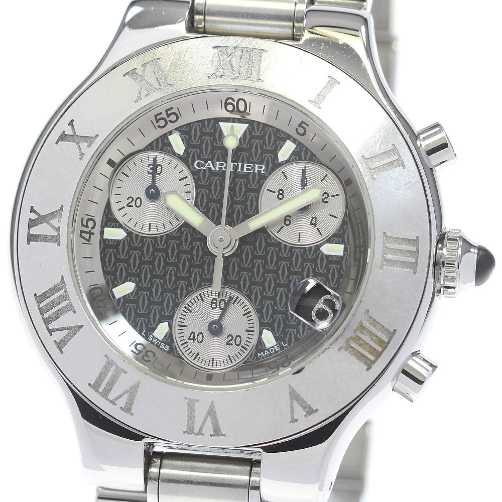 CARTIER CHRONOSCAPH W10172T2 Chronograph black Dial Quartz Men's Watch_862570