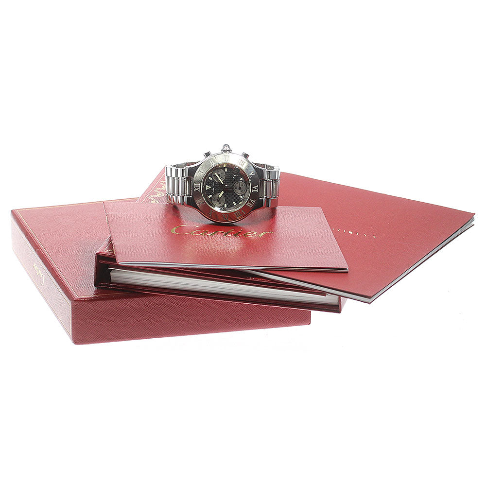 CARTIER CHRONOSCAPH W10172T2 Chronograph black Dial Quartz Men's Watch_862570