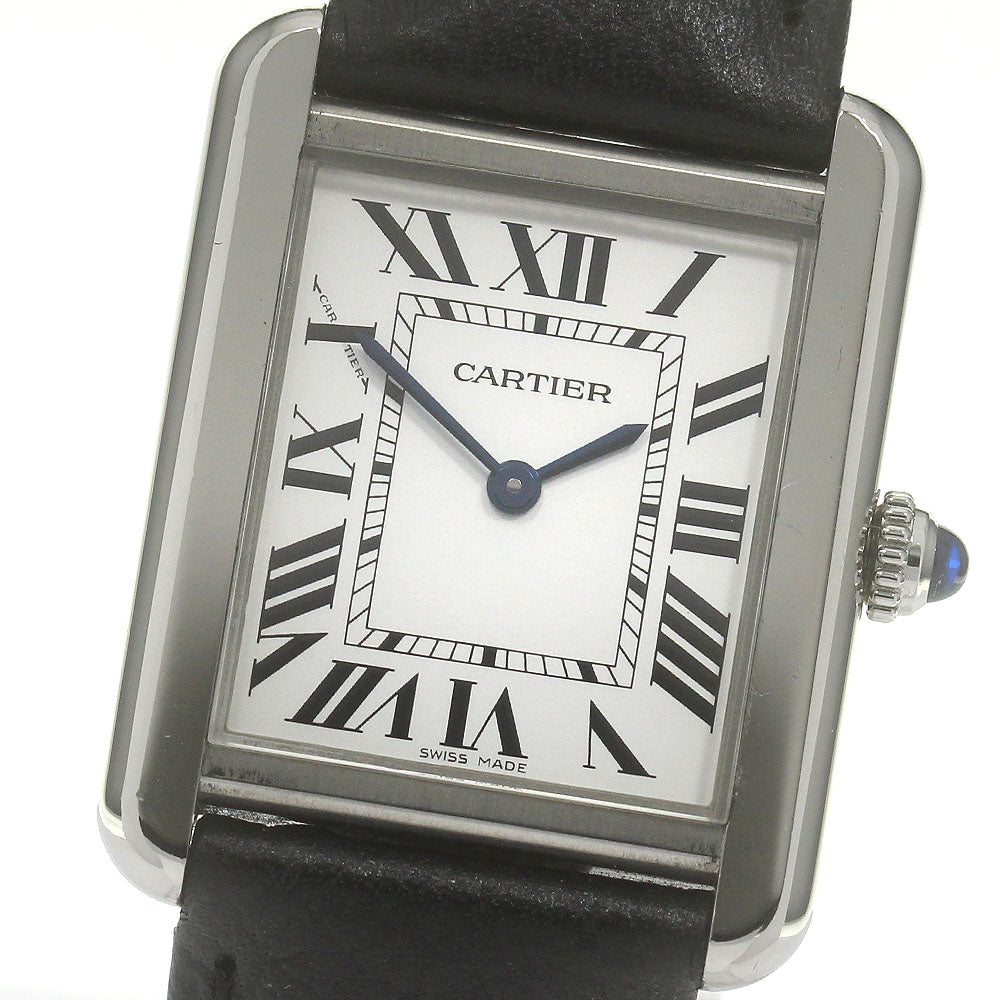CARTIER Tank solo SM WSTA0030 Silver Dial Quartz Ladies Watch_862614