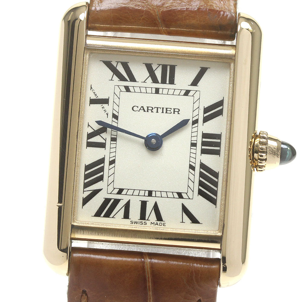 CARTIER Tank Louis W1529856 18K Yellow Gold beige Dial Quartz Ladies Watch_862619