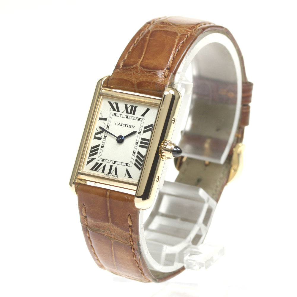 CARTIER Tank Louis W1529856 18K Yellow Gold beige Dial Quartz Ladies Watch_862619