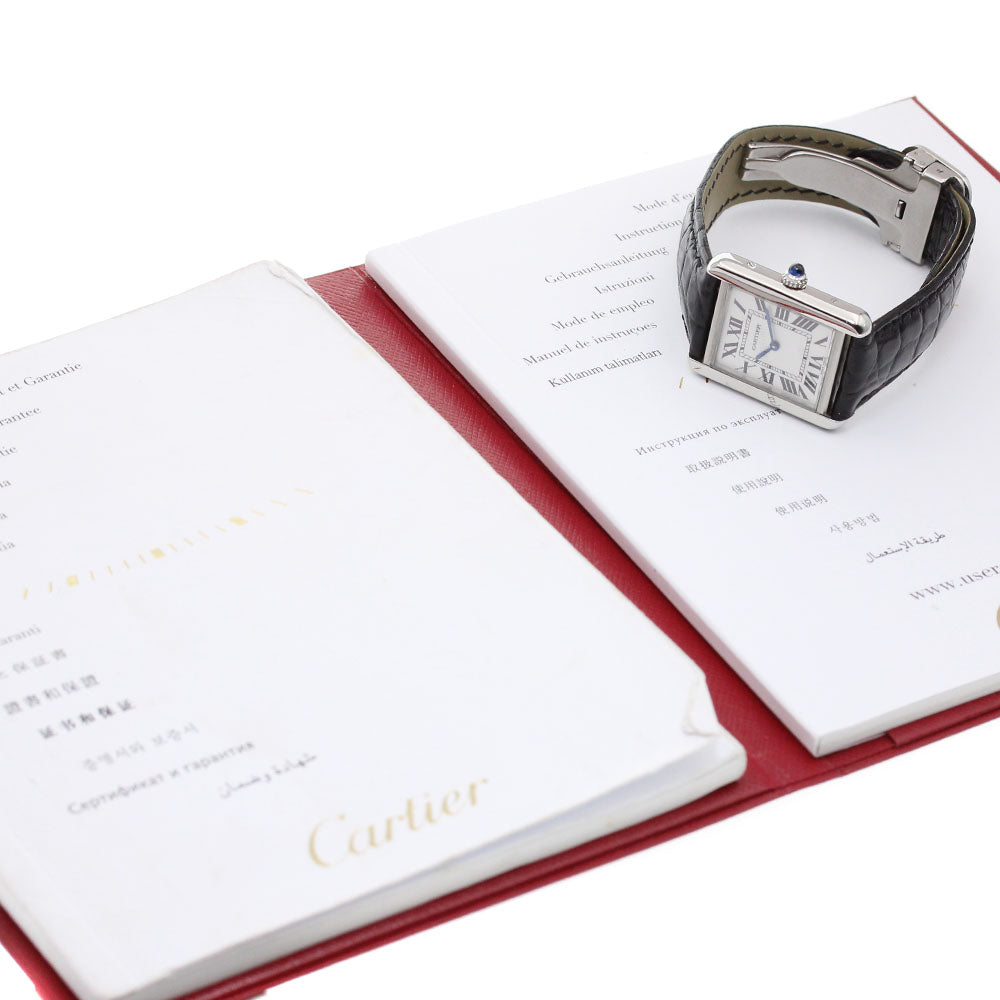 CARTIER Tank solo SM W5200005 Silver Dial Quartz Ladies Watch_862631