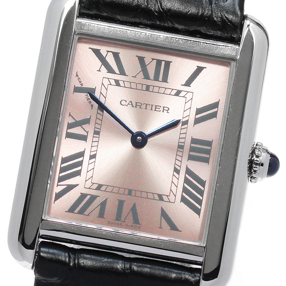 CARTIER Tank solo SM W5200000 Pink Dial Quartz Ladies Watch_862634