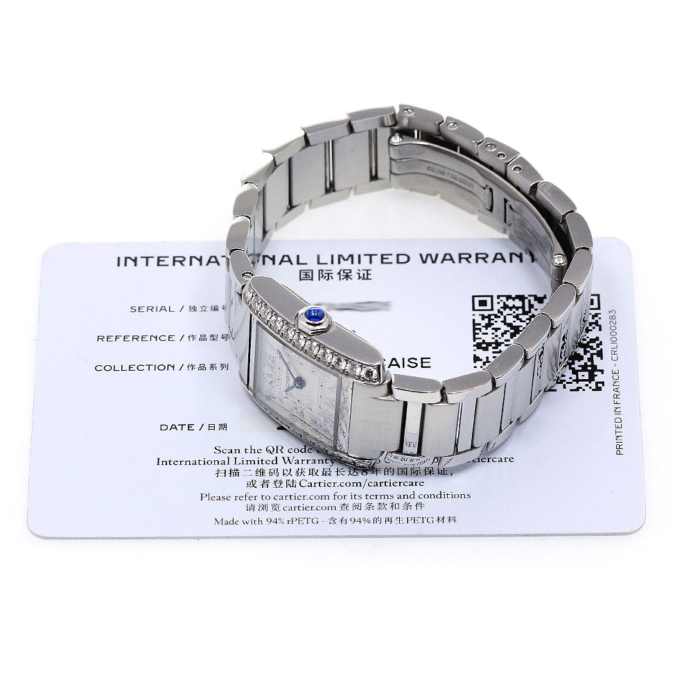 CARTIER Tank francaise SM W4TA0020 Diamond bezel Quartz Ladies Watch_862642