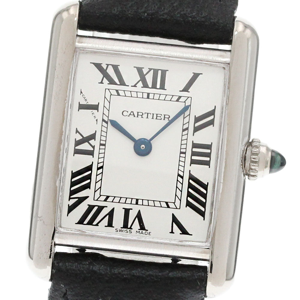 CARTIER Tank Louis SM W1541056 K18WG Silver Dial Quartz Ladies Watch_862644