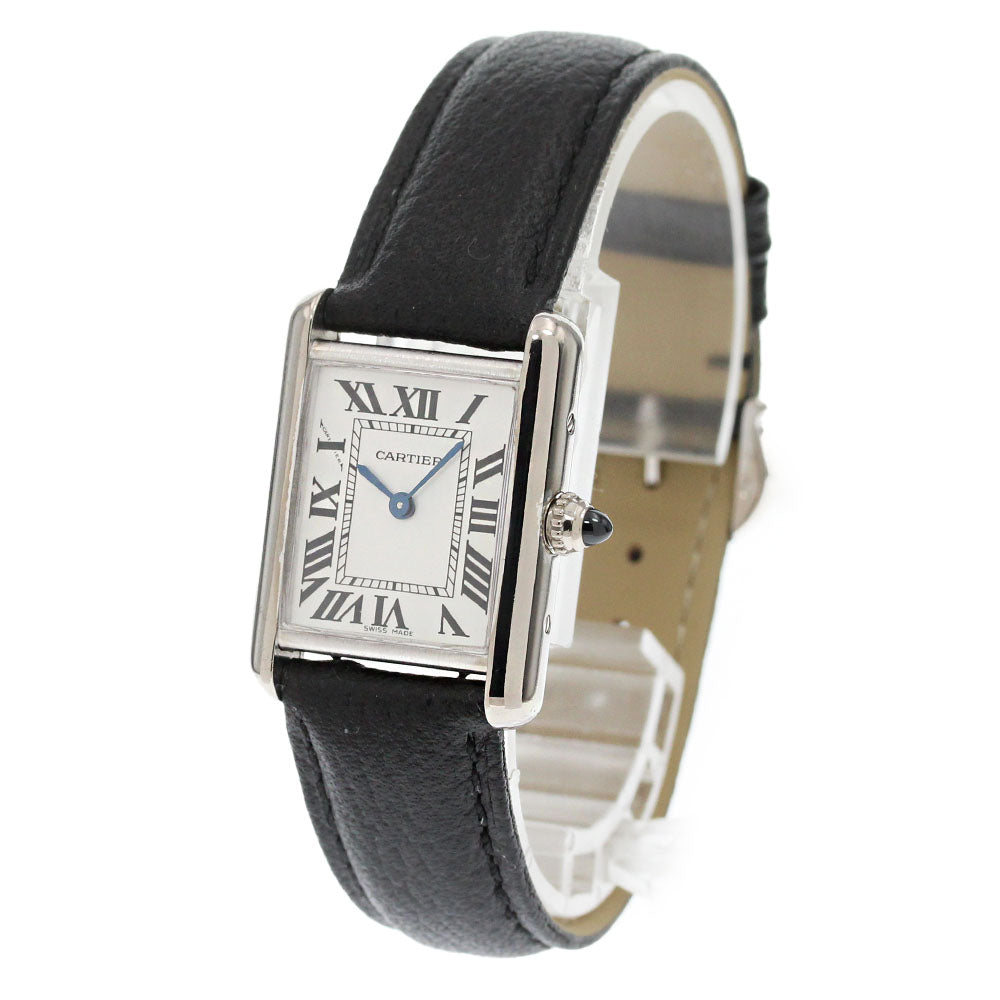 CARTIER Tank Louis SM W1541056 K18WG Silver Dial Quartz Ladies Watch_862644