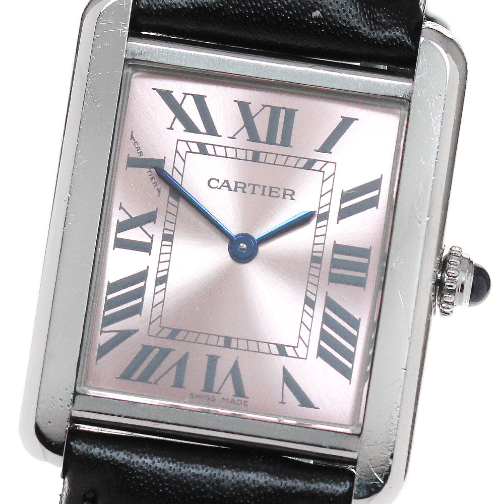 CARTIER Tank solo SM W5200000 Pink Dial Quartz Ladies Watch_862653