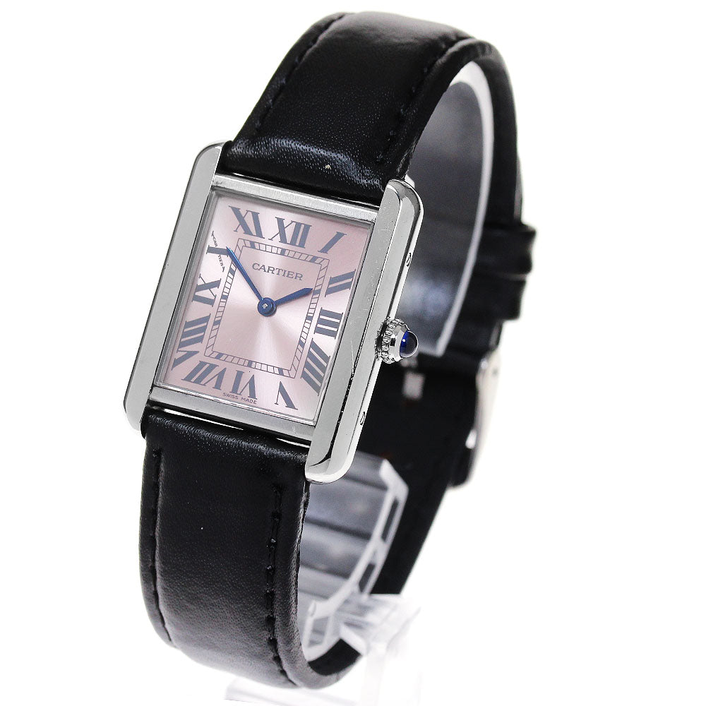 CARTIER Tank solo SM W5200000 Pink Dial Quartz Ladies Watch_862653