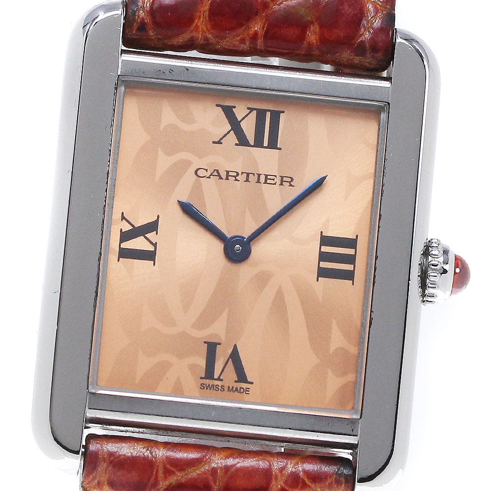 CARTIER Tank solo SM W1019455 Orange Dial Quartz Ladies Watch_862663