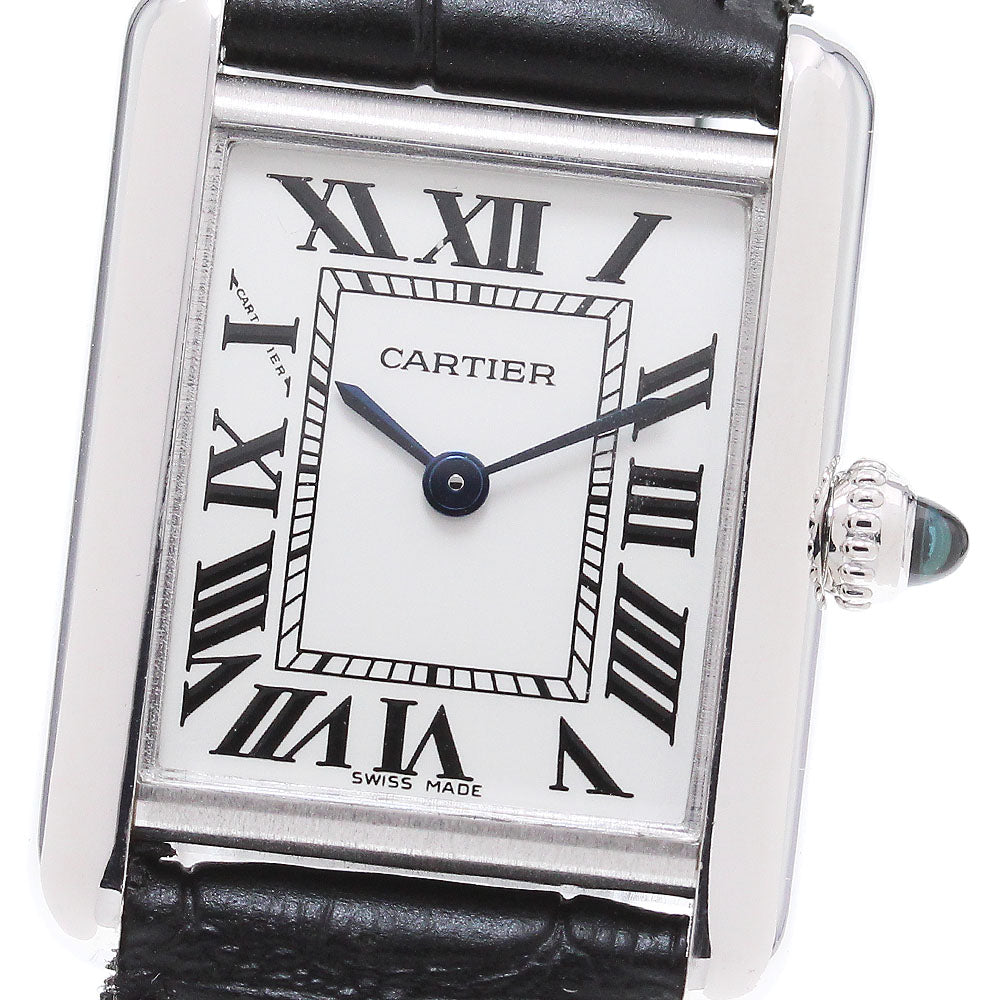 CARTIER Tank Louis SM W1541056 K18WG Silver Dial Quartz Ladies Watch_862670