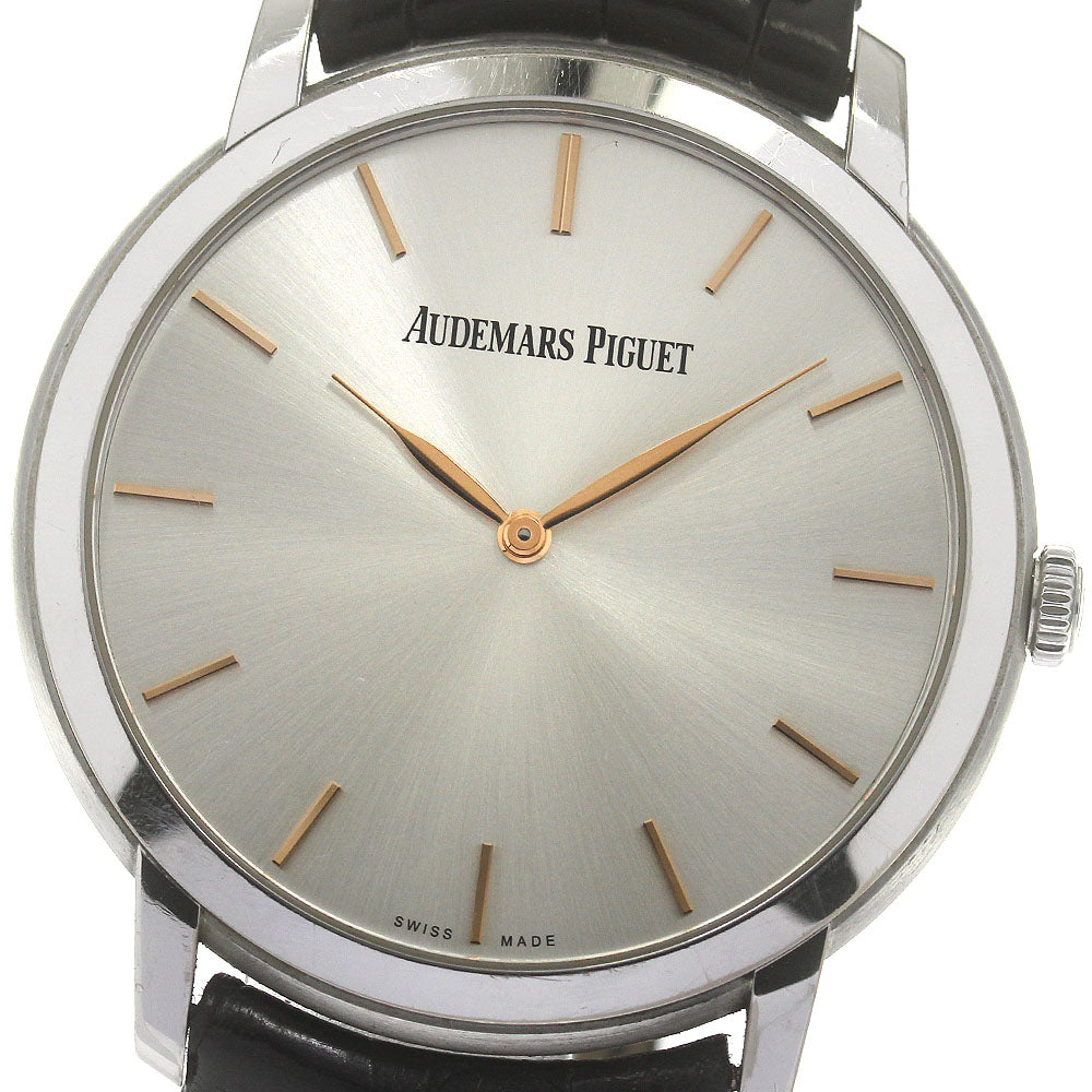 AUDEMARS PIGUET Jules Audemars Extra Thin 15180BC.OO.A002CR.01 K18WG Silver Dial Automatic Men's Watch_862683