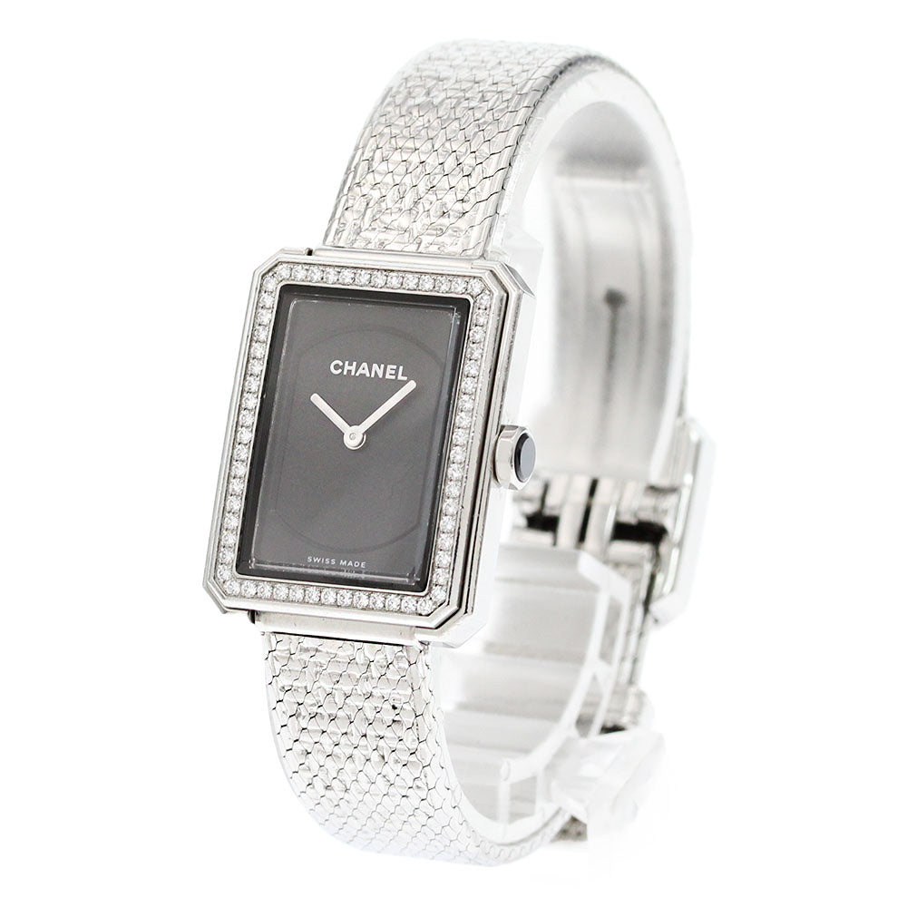 CHANEL Boyfriend tweed H4877 Diamond Bezel black Dial Quartz Ladies Watch_862707