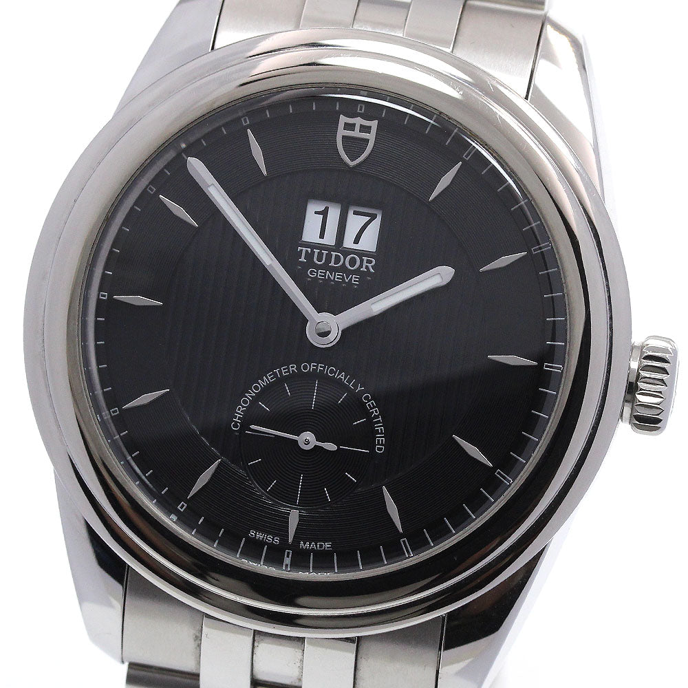 TUDOR Glamour 57100 Double date black Dial Automatic Men's Watch_862732