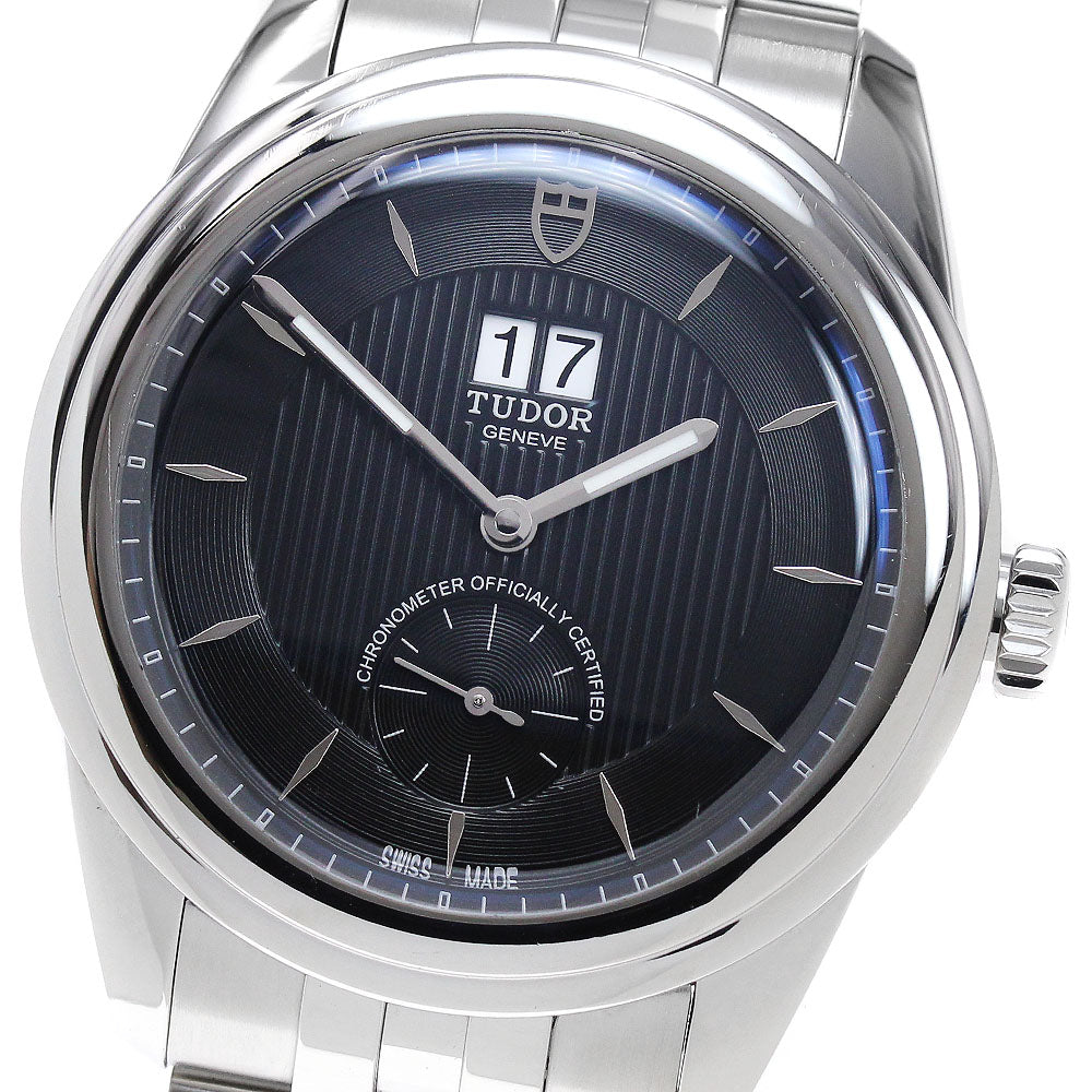 TUDOR Glamour 57100 Double date Black Dial Automatic Men's Watch_862738