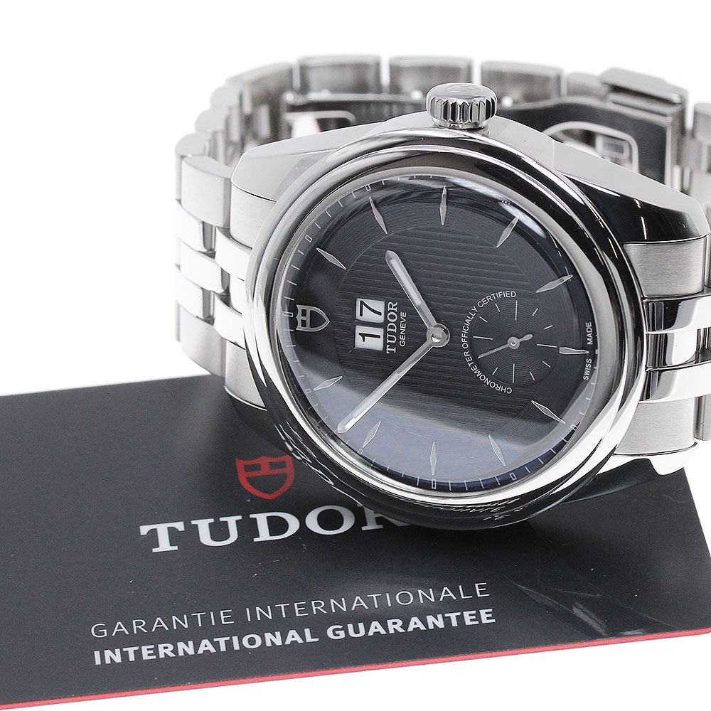 TUDOR Glamour 57100 Double date Black Dial Automatic Men's Watch_862738