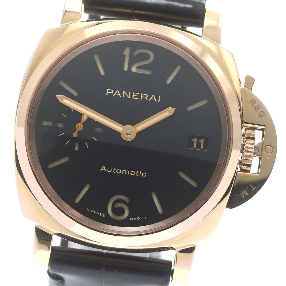 PANERAI Luminor Due PAM01029 K18PG Date black Dial Automatic Boy's Watch_862792