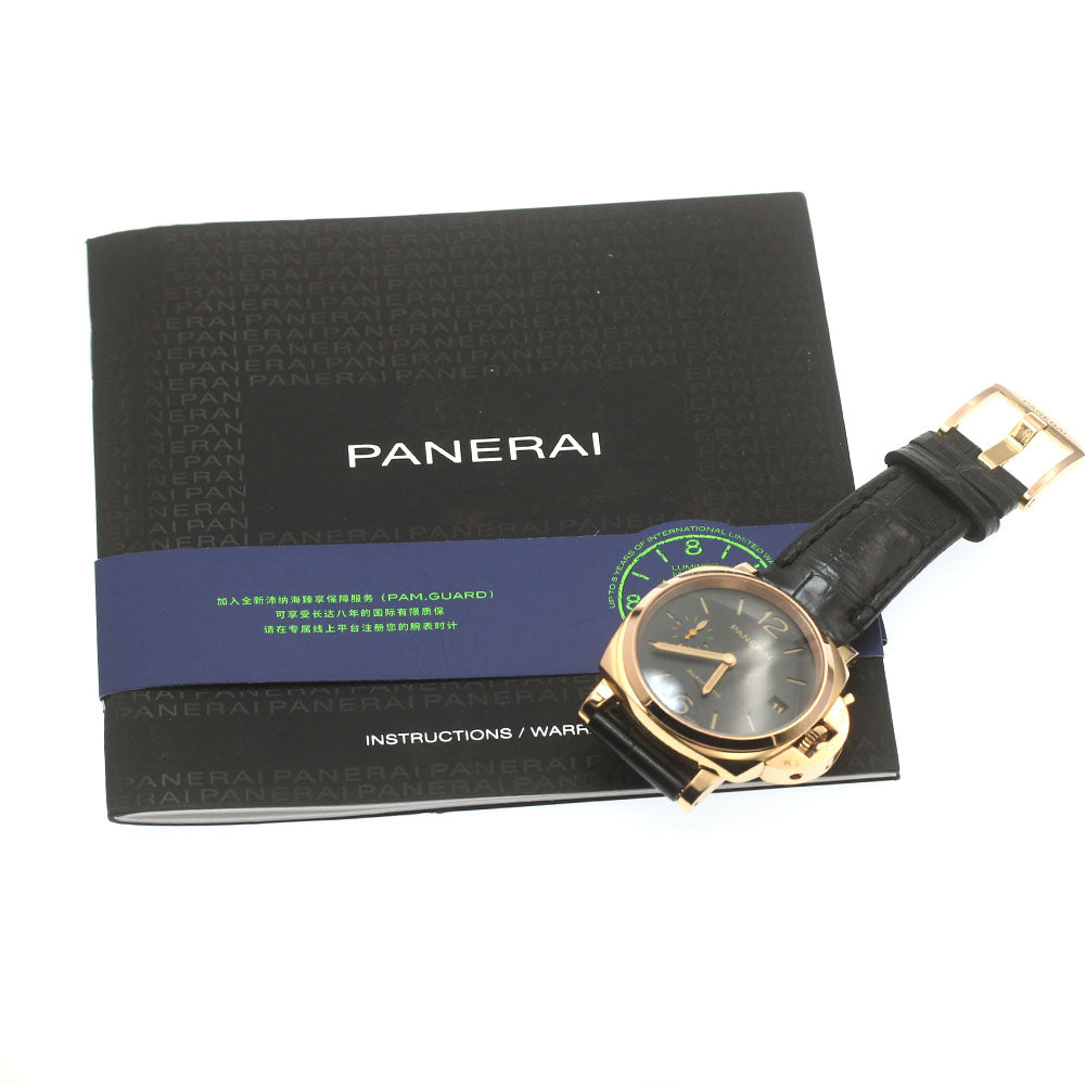 PANERAI Luminor Due PAM01029 K18PG Date black Dial Automatic Boy's Watch_862792