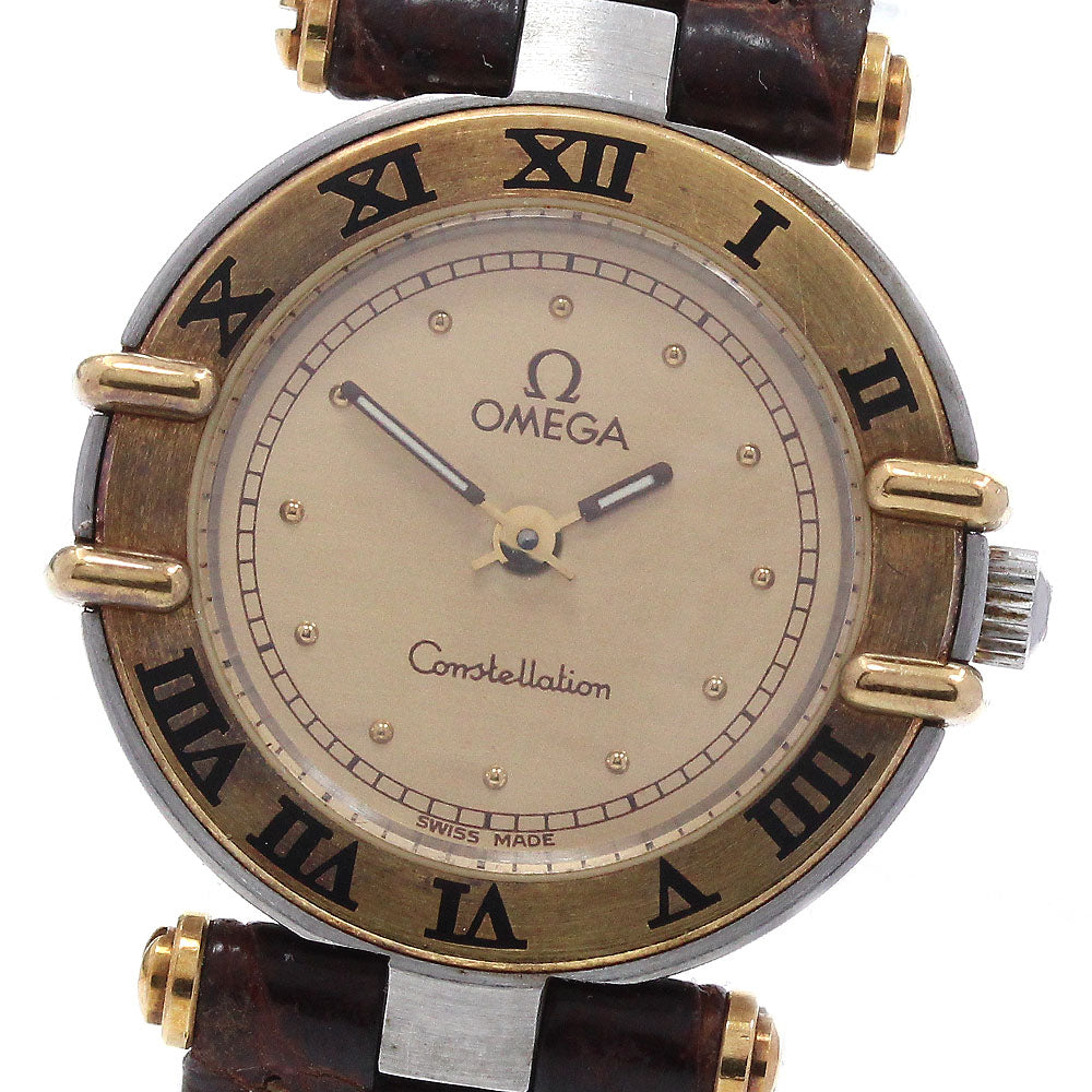 OMEGA Constellation YG bezel gold Dial Quartz Ladies Watch_862867
