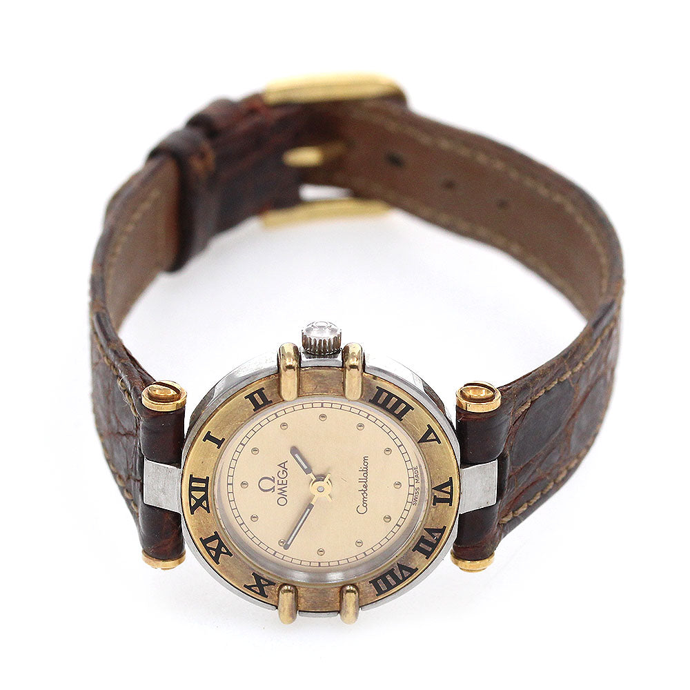OMEGA Constellation YG bezel gold Dial Quartz Ladies Watch_862867