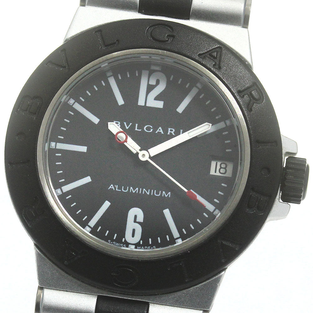 BVLGARI aluminum AL32TA Date black Dial Quartz Boy's Watch_862886