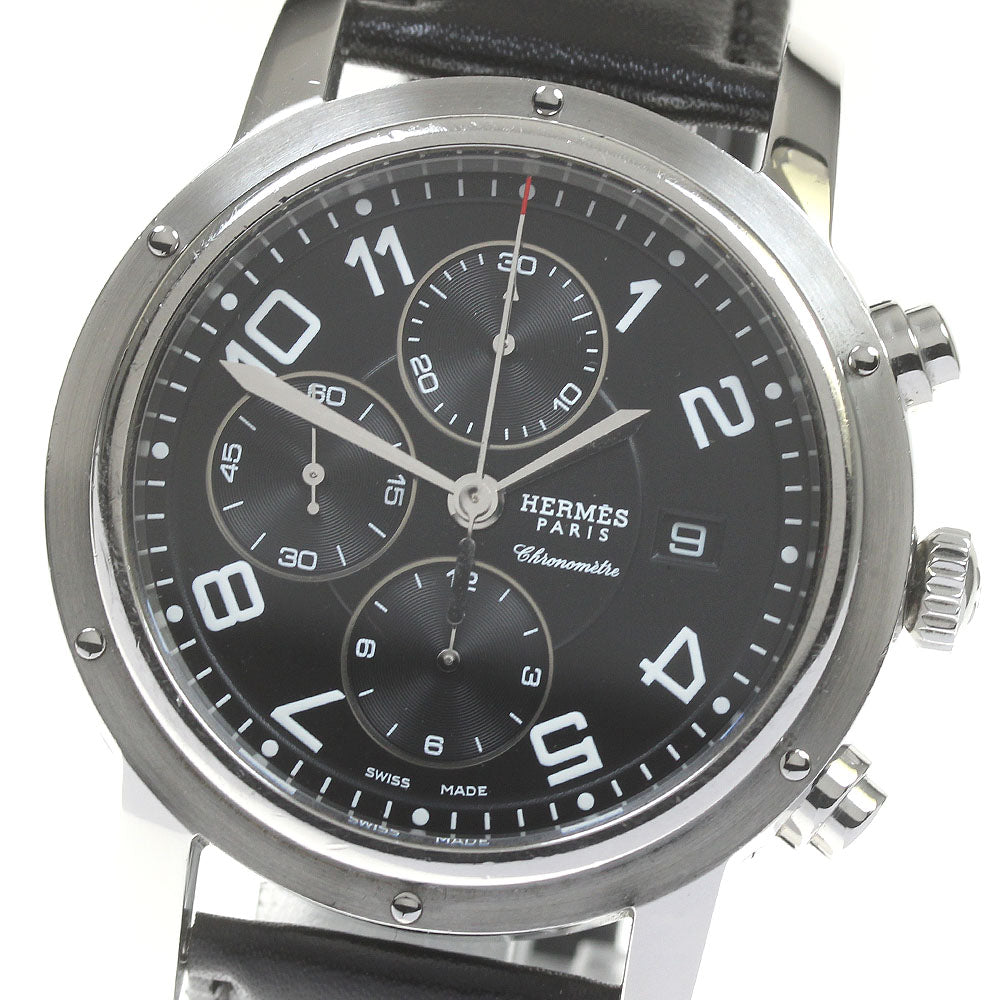HERMES Clipper chrono CP1.910 Date Black Dial Automatic Men's Watch_862947