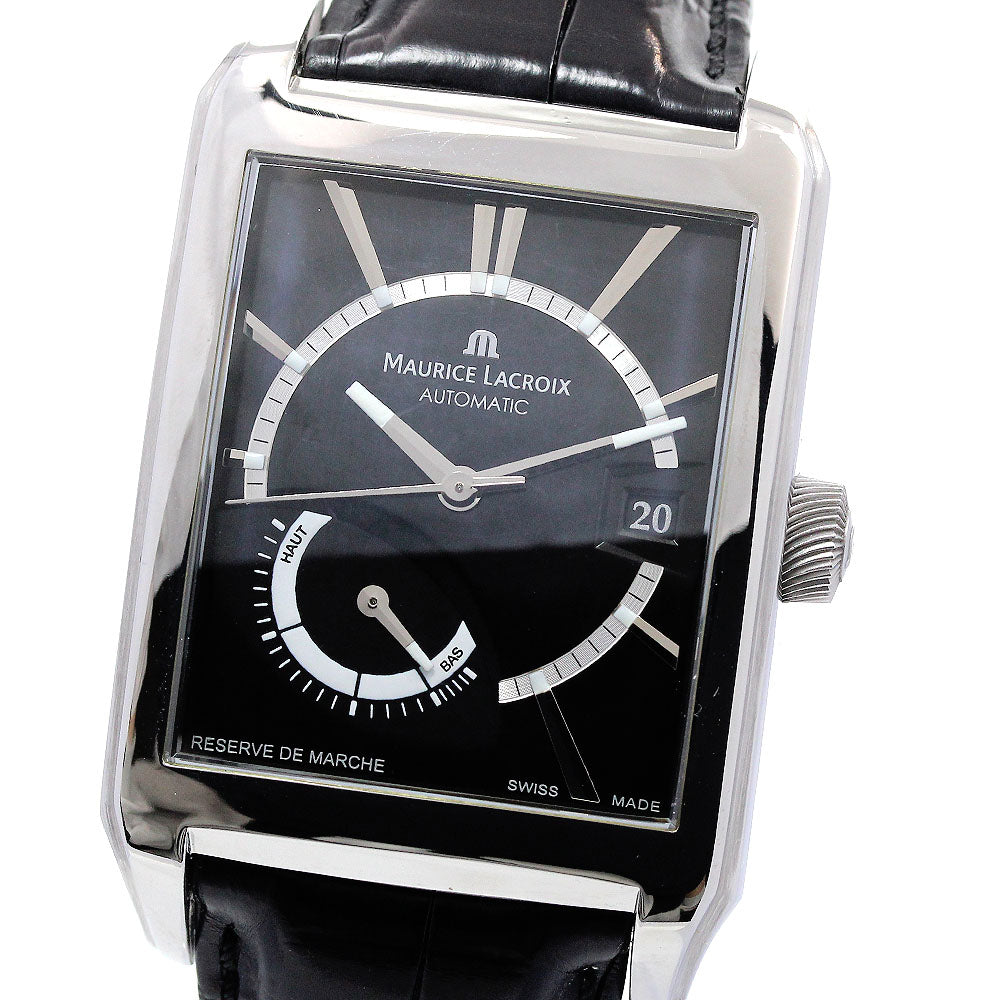 MAURICE LACROIX Pontos Rectangular Reserve de Marche XL PT6217-SS001-330 black Dial Automatic Men's Watch_862949