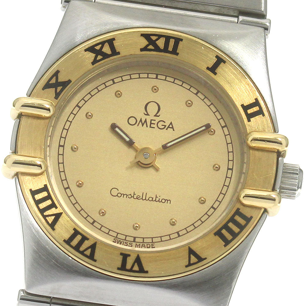 OMEGA Constellation YG bezel gold Dial Quartz Ladies Watch_863046