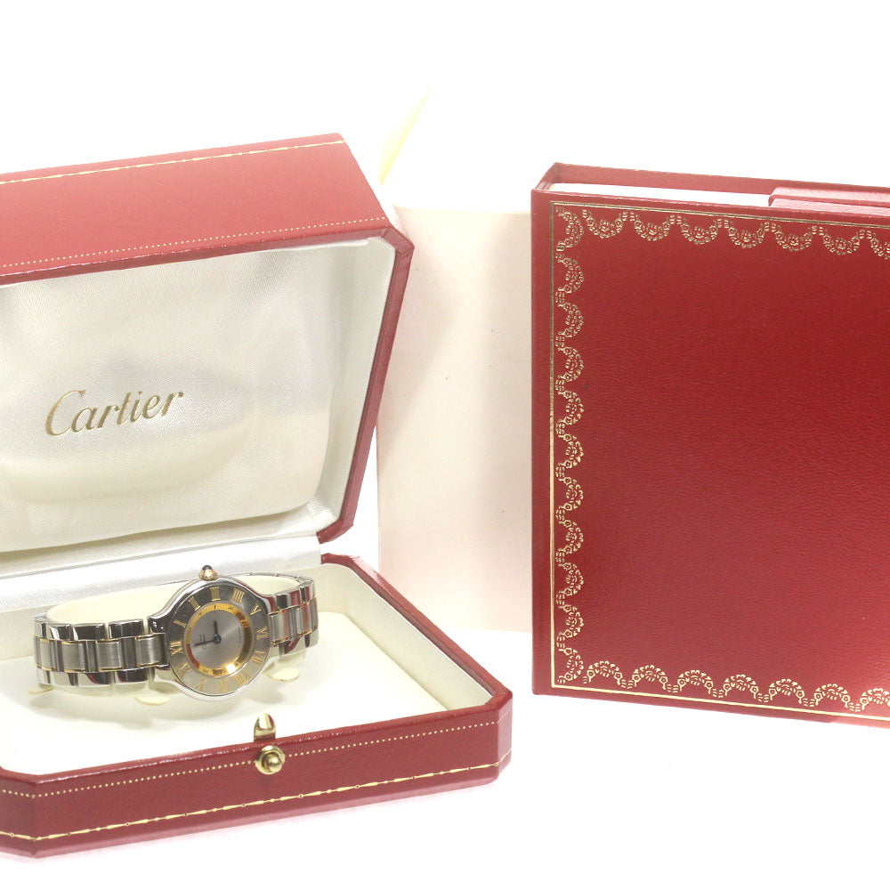 CARTIER Must21 SM W10073R6 Silver Dial Quartz Ladies Watch_863092
