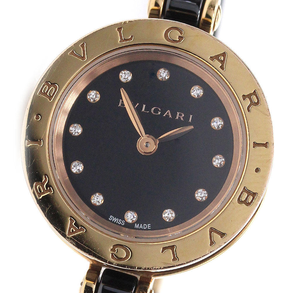 BVLGARI B-ZERO1 BZ23S 12P diamond Black Dial Quartz Ladies Watch_863104