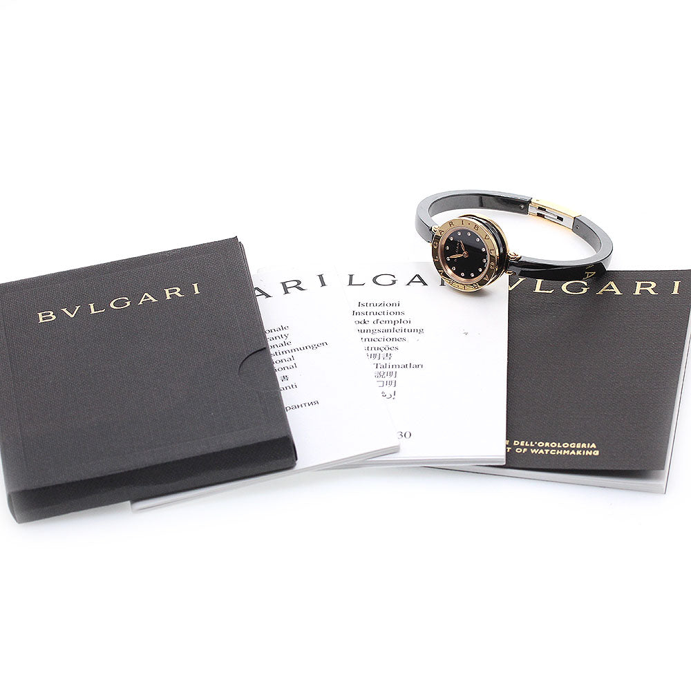 BVLGARI B-ZERO1 BZ23S 12P diamond Black Dial Quartz Ladies Watch_863104
