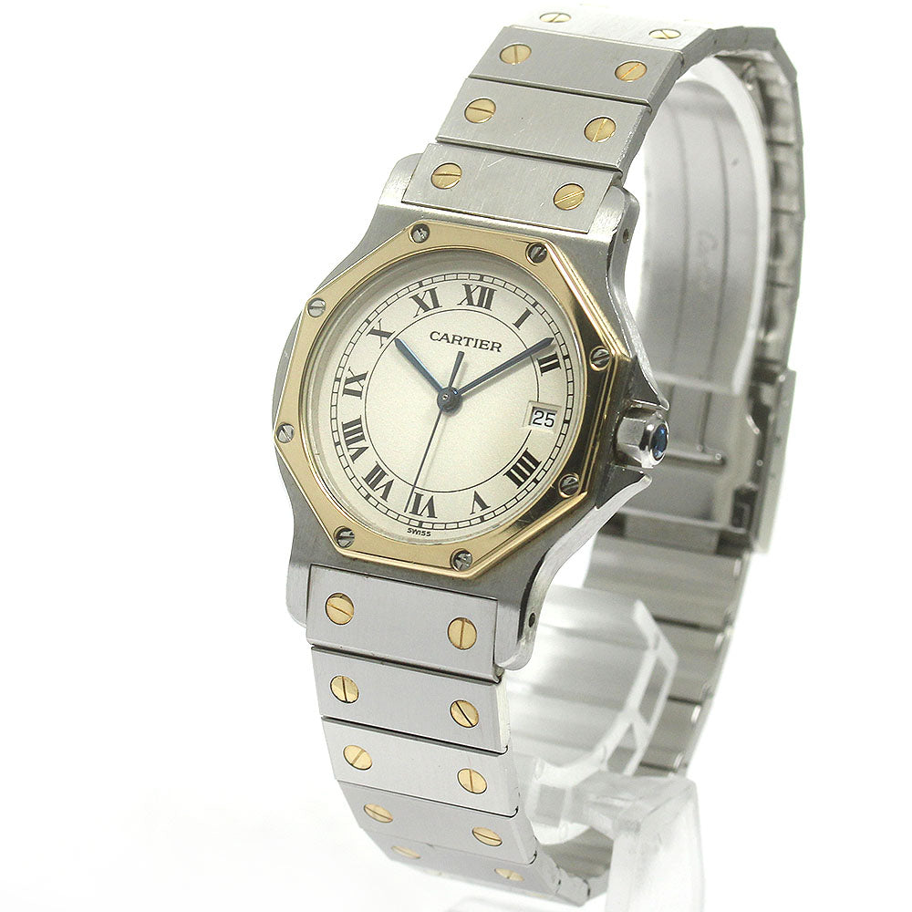 CARTIER Santos Octagon LM W2001583 YG2 tone Date Quartz Men's Watch_863179