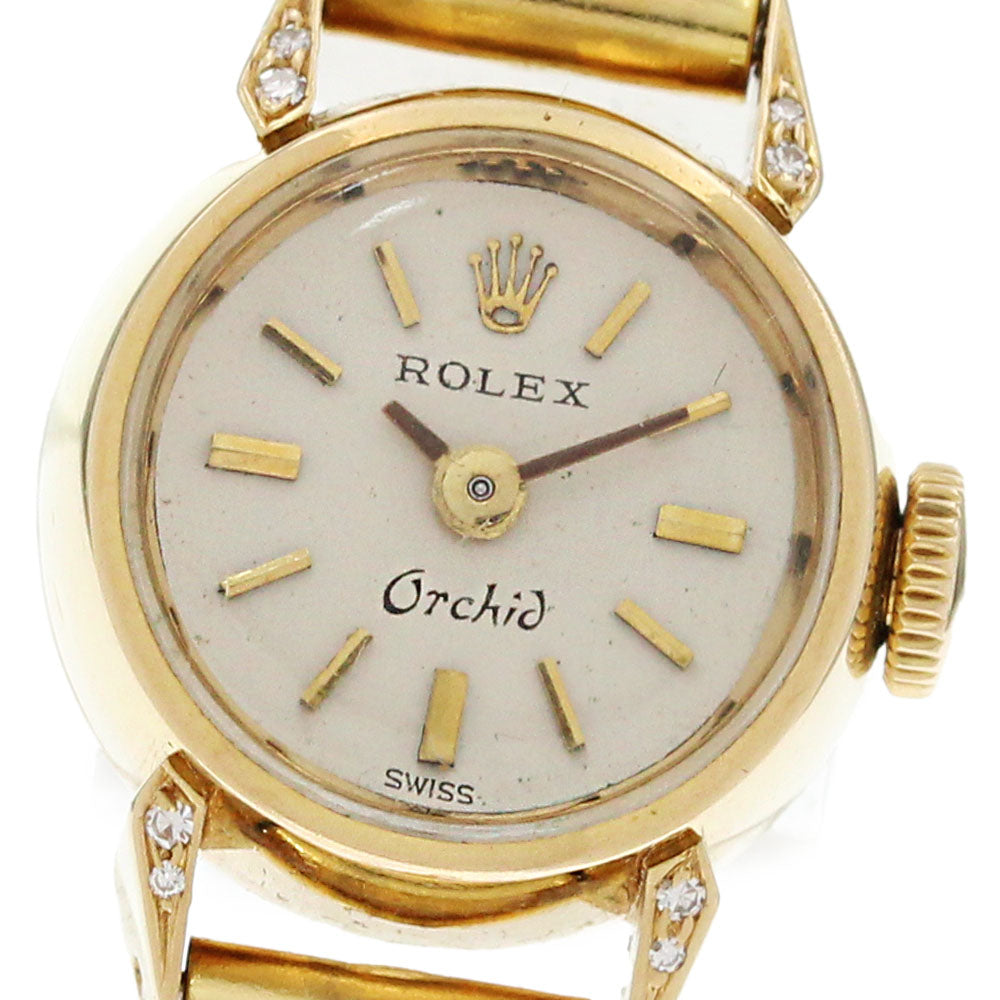 ROLEX Orchid 2238 K18YG Cal.1401 Lug Diamond Hand Winding Ladies Watch_863183